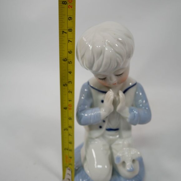 Porcelain Praying Boy Figurine With Dove By Sophia-Ann Vintage - Picture 7 of 9
